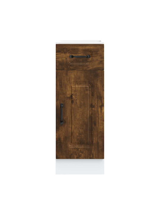 Kalmar Smoked Oak Processed Wood Brown Kitchen Base Cabinet 30 X 46 X 81.5 Cm