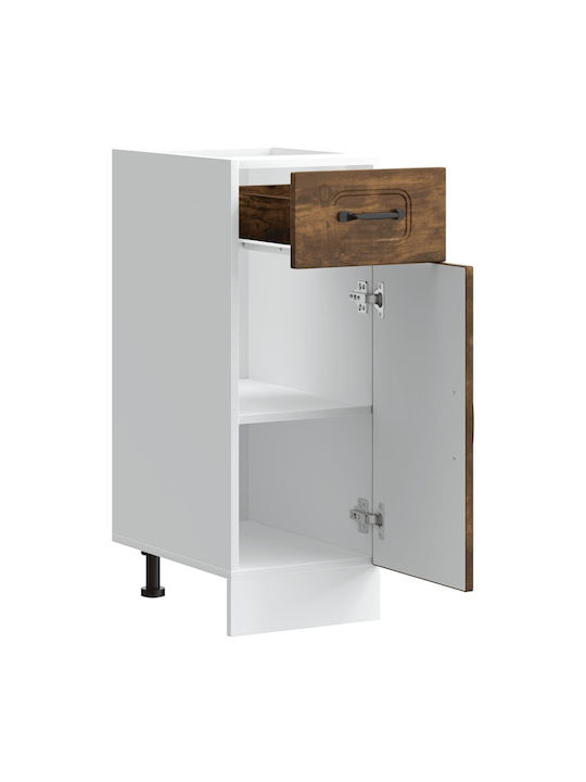 Kalmar Smoked Oak Processed Wood Brown Kitchen Base Cabinet 30 X 46 X 81.5 Cm