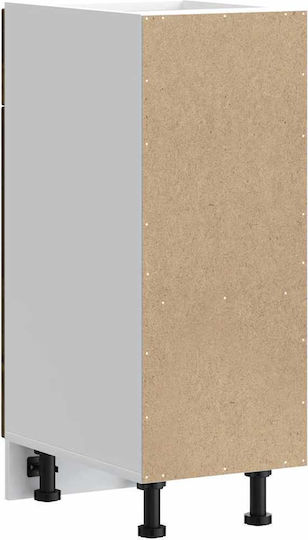Kalmar Smoked Oak Processed Wood Brown Kitchen Base Cabinet 30 X 46 X 81.5 Cm