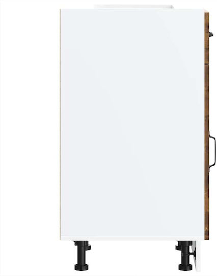Dulap de Bucătărie de Bază Kalmar din Lemn Prelucrat de Stejar Afumat Maro 40 X 46 X 81.5 Cm