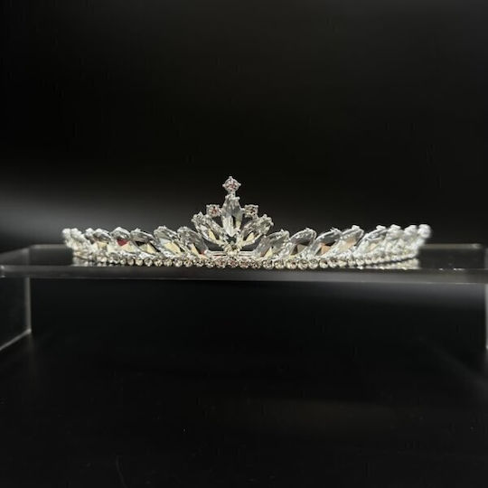 Tiara de nuntă Valerie cu zirconiu formă ovală rotundă Ba014 Accesoriu păr Hrd-ba014