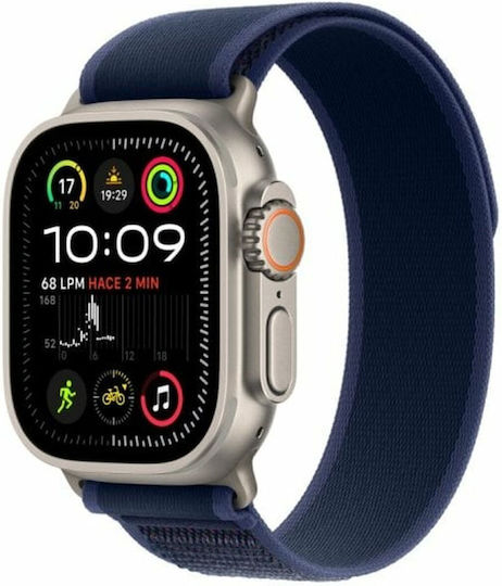 Apple Watch Ultra 2 Titanium 49mm Waterproof with eSIM and Heart Rate Monitor (Natural with Blue Trail Loop (M/L))