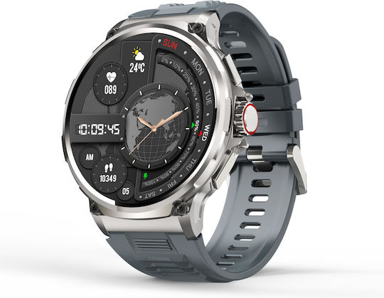 Colmi V69 Aluminium 53mm Smartwatch mit Herzfrequenzsensoren (Silber - Große)