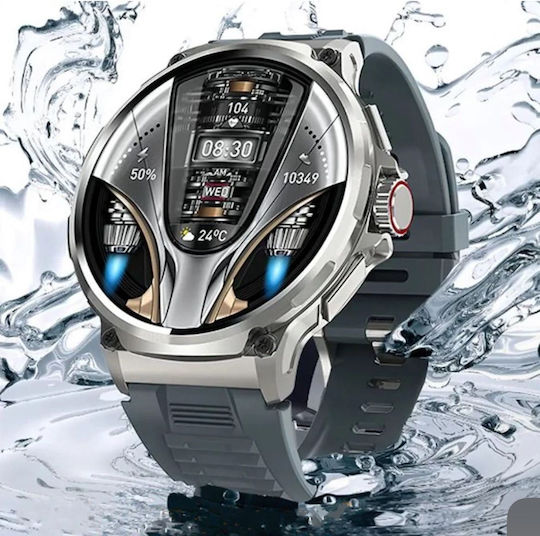 Colmi V69 Aluminium 53mm Smartwatch mit Herzfrequenzsensoren (Silber - Große)