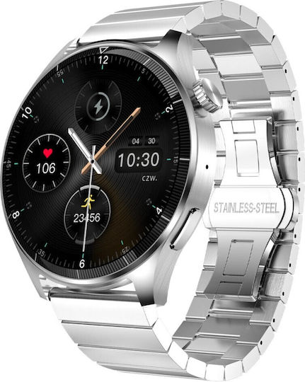 Forever Grand 2 SW-710 Smartwatch mit Pulsmesser (Silber)