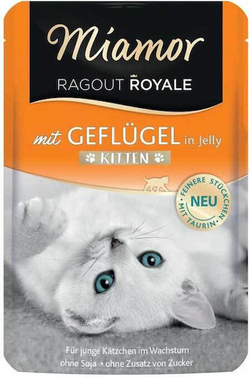 Miamor Ragout Royale KItten Wet Food for Young Cats in Pouches with Poultry 100gr