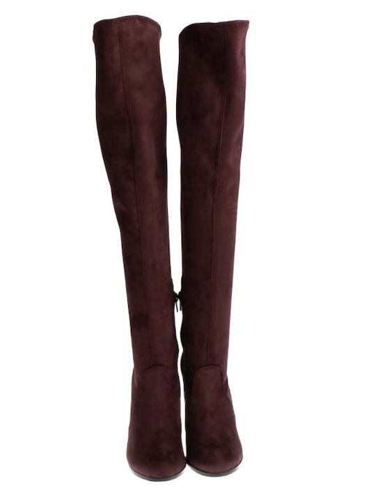 Leather Women's Boots Burgundy