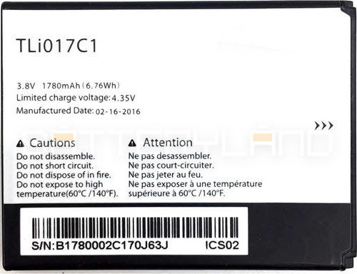 Alcatel TLi017C1 Replacement Battery 1780mAh for Fierce 2