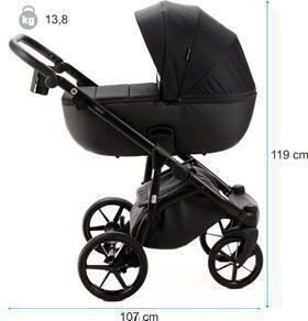 Adamex Nola Standard Ρυθμιζόμενο Καρότσι 2 σε 1 Μαύρο 14.8kg
