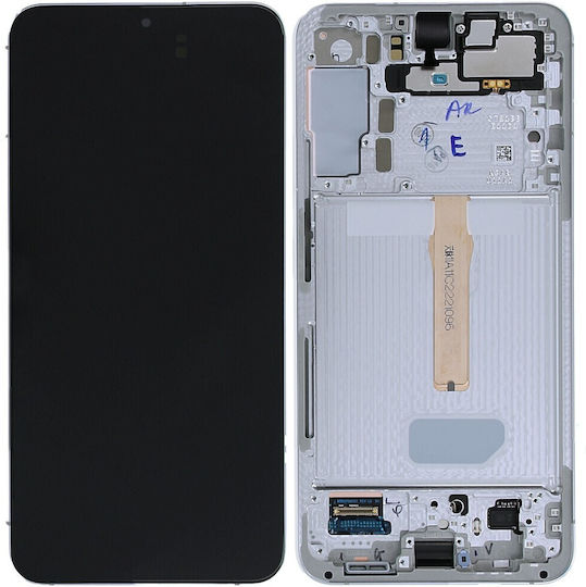 Samsung Екран със Сензорен Механизъм и Рамка за Samsung Galaxy S22 Plus 5G S906 (Бял)