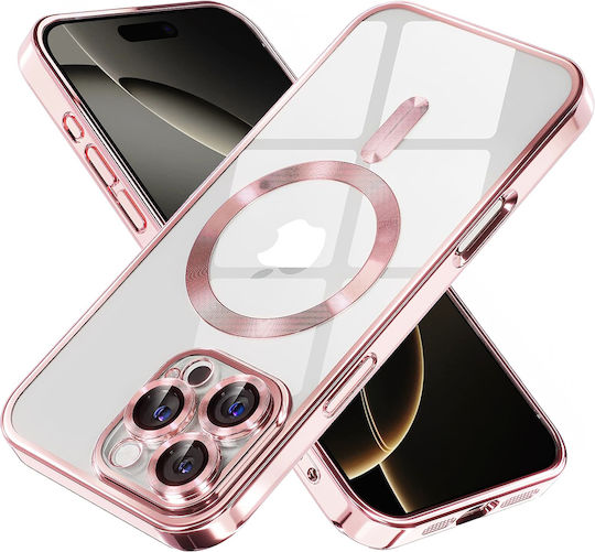 Techsuit Luxury Crystal MagSafe Umschlag Rückseite Rosa (iPhone 16 Pro Max)