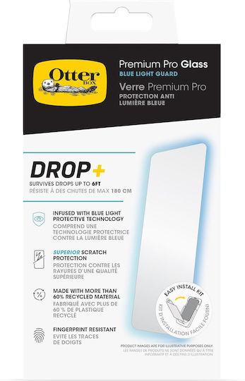 Otterbox Premium Pro Glass Displayschutzfolie Blaulichtschutz iPhone 16 Pro Max Panzerglas Überlegener Kratzschutz Hält Stürze Bis Zu 1,8m Stand