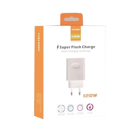 Takemore Φορτιστής Χωρίς Καλώδιο με Θύρα USB-A 120W SuperCharge Λευκός (FD120W)
