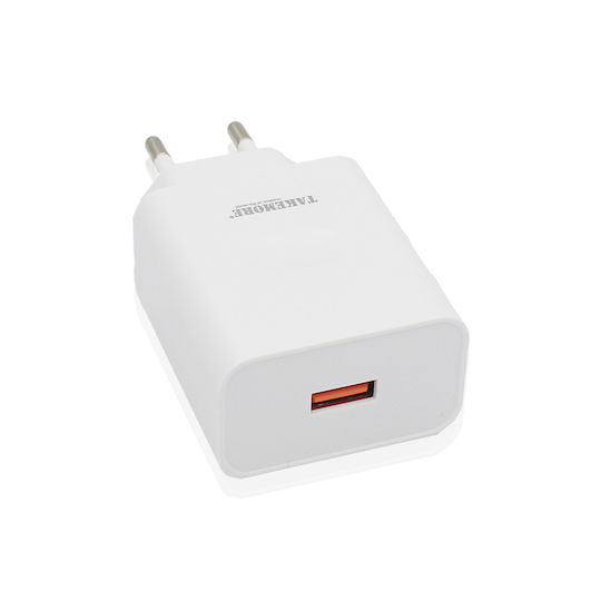 Takemore Φορτιστής Χωρίς Καλώδιο με Θύρα USB-A 120W SuperCharge Λευκός (FD120W)