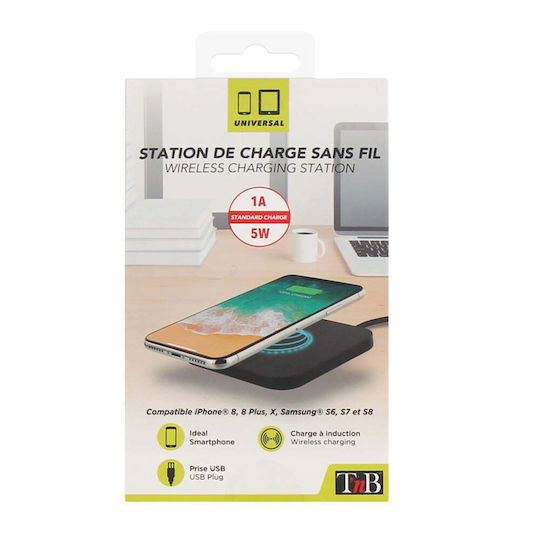 T'nB Ασύρματος Φορτιστής (Qi Pad) 5W Μαύρος (010034)