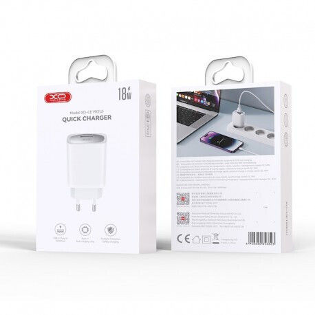 XO Φορτιστής Χωρίς Καλώδιο με Θύρα USB-A 18W Quick Charge 3.0 Λευκός (CE19)