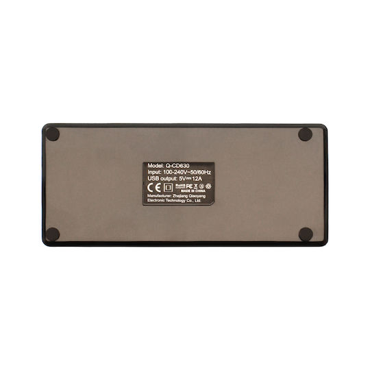 Andowl Ladestation mit 12 USB-A Anschlüsse 60W in Schwarz Farbe (Q-CD630)