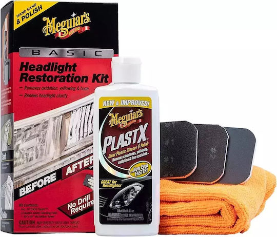 Meguiar's Basic Headlight Restoration Kit Satz Wiederherstellung und Entnebelung von Autoscheinwerfern