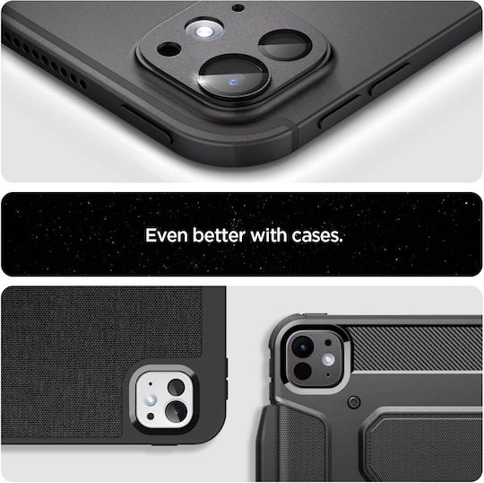 Spigen Optik Pro EZ Fit Camera Protection Metal Frame Black for the iPad Pro 13-inch, iPad Pro 11-inch