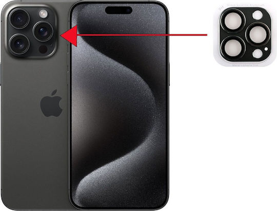 Volte-Tel Glass Cover Camera Protection Tempered Glass Black for the iPhone 15 Pro, iPhone 15 Pro Max.