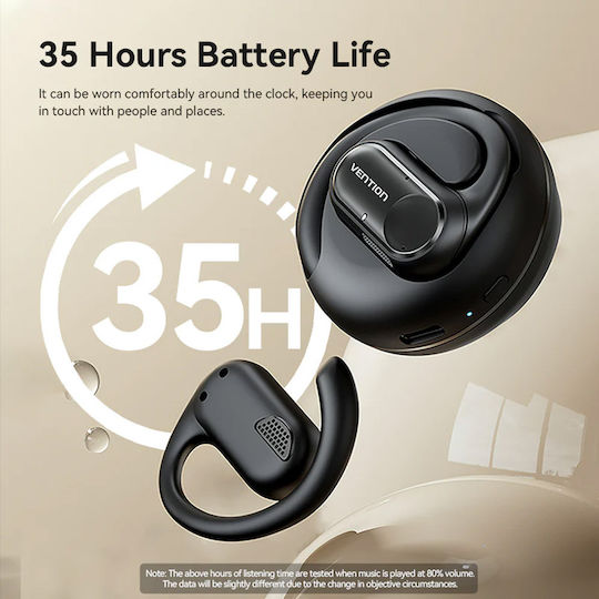 Vention OpenBeat O11 Open Ear Bluetooth Handsfree Ακουστικά με Αντοχή στον Ιδρώτα και Θήκη Φόρτισης Μαύρα