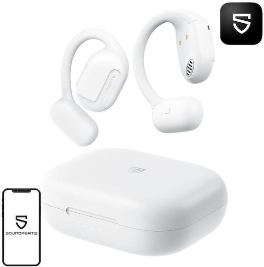 SoundPEATS GoFree Open Ear Bluetooth Handsfree Earphones with Sweat Resistance and Charging Case White