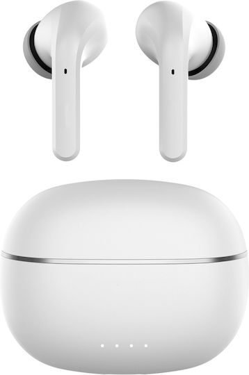Forever BT ANC TWE-210 In-ear Bluetooth Handsfree Căști cu Carcasă de Încărcare Alb