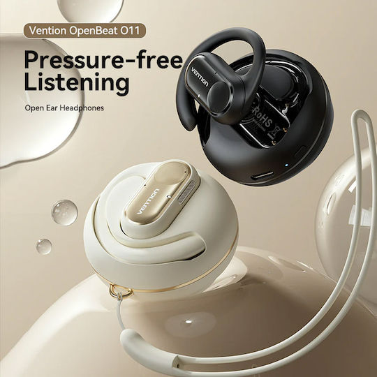 Vention OpenBeat O11 Open Ear Bluetooth Handsfree Ακουστικά με Αντοχή στον Ιδρώτα και Θήκη Φόρτισης Μπεζ