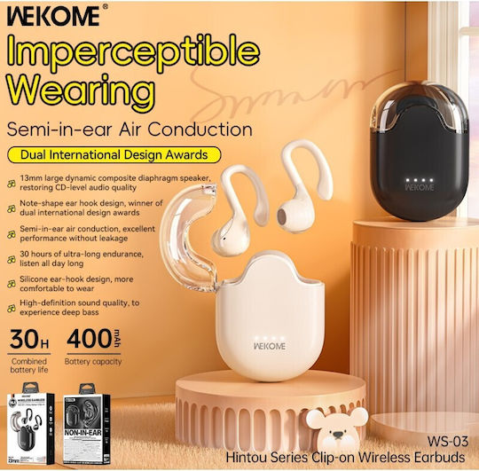 WK WS-03 Offenes Ohr Bluetooth-Freisprecheinrichtung Kopfhörer mit Ladeetui Schwarz
