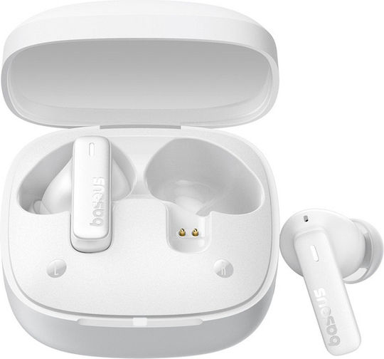 Baseus Bowie E19 In-ear Bluetooth Handsfree Ακουστικά με Αντοχή στον Ιδρώτα και Θήκη Φόρτισης Λευκά