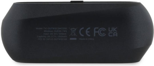 Guess Elongated Metallic Earbud Bluetooth Handsfree Ακουστικά με Θήκη Φόρτισης Μαύρα