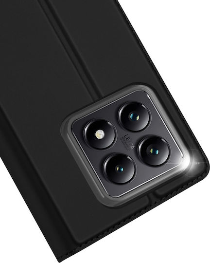Dux Ducis Skin Pro Umschlag Rückseite Synthetisches Leder Schwarz (Xiaomi 14T Pro)