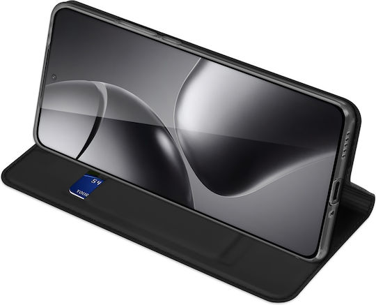 Dux Ducis Skin Pro Umschlag Rückseite Synthetisches Leder Schwarz (Xiaomi 14T Pro)