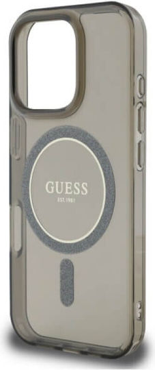 Guess Iml Glitter Umschlag Rückseite Kunststoff / Silikon Schwarz (iPhone 17 Pro Max / iPhone 17 Pro / iPhone 16 Pro Max)