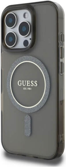 Guess Iml Glitter Umschlag Rückseite Kunststoff / Silikon Schwarz (iPhone 17 Pro Max / iPhone 17 Pro / iPhone 16 Pro Max)