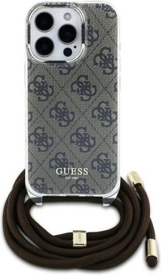 Guess Umschlag Rückseite Kunststoff / Silikon mit Band Braun (iPhone 17 Pro Max / iPhone 17 Pro / iPhone 16 Pro Max)