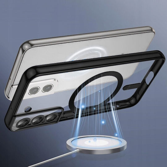 Carcasă Electro Magsafe pentru Samsung Galaxy S21 Fe Negru + Sticlă de Protecție Ecran