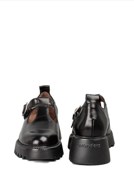 Leather Women's Loafers in Black Color
