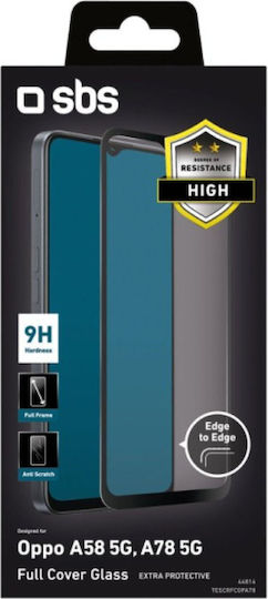SBS Full Face Tempered Glass Negru (OPPO A58, OPPO A78)