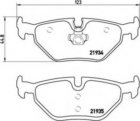 Brembo Σετ Τακάκια Πίσω για BMW E46 / Z1 / Z3 / E36 / Z4 Rover 75