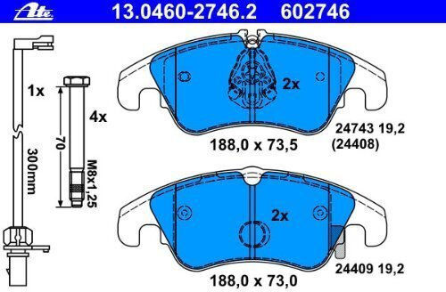 Ate Brake Pad Front for Audi A4 / A5
