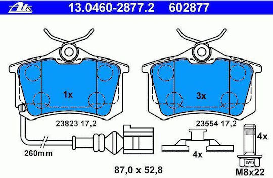 Ate Brake Pad Set for Seat Cordoba / Ibiza Volkswagen Lupo / Polo