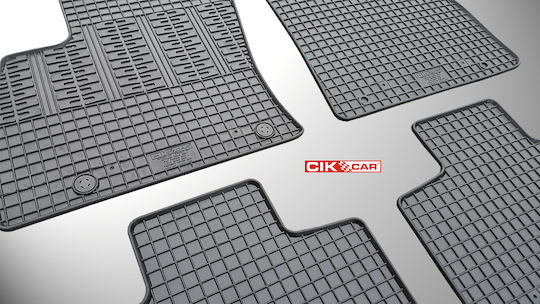 Cik Σετ Μπροστινά και Πίσω Πατάκια 4τμχ για Peugeot Bipper Tepee Fiat Qubo Citroen Nemo 2008+ Μαύρα