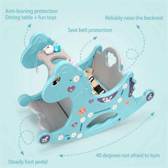 Fabric Rocking Toy Horse Blue