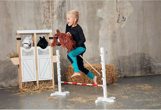 Hobbyhorse Άλογο Κοντάρι Deluxe Γκρι Χαλινάρια & Αποσπώμενη Ουρά 108εκ.