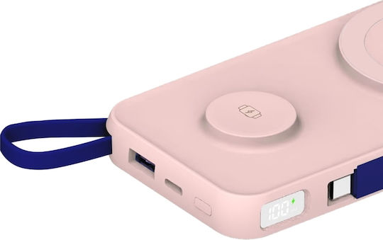 3MK PastelUp MagSafe Power Bank 10000mAh 22.5W с USB-A порт и USB-C порт Розов