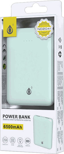 Moveteck Iris Power Bank 6500mAh cu 2 Porturi USB-A Verde