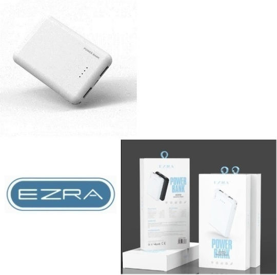 Ezra PB01 Power Bank 5000mAh με 2 Θύρες USB-A Λευκό
