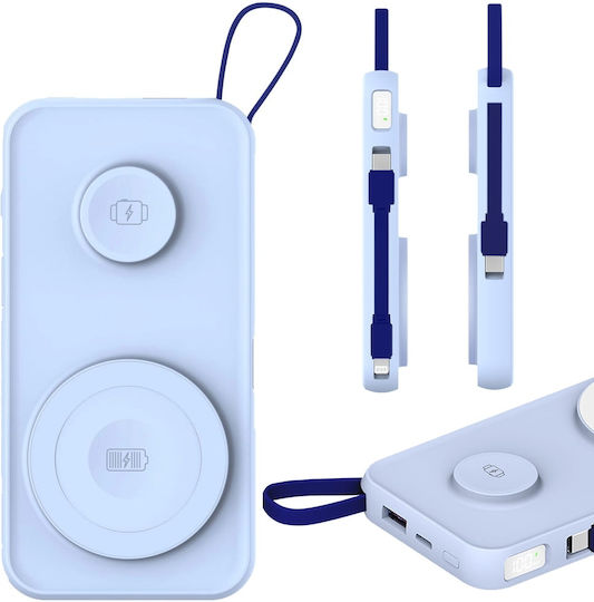 3MK PastelUp MagSafe Power Bank 10000mAh 22.5W с USB-A порт и USB-C порт Син