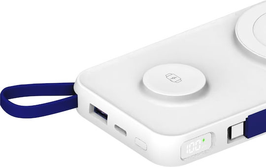 3MK PastelUp MagSafe Power Bank 10000mAh 22.5W с USB-A порт и USB-C порт Бял